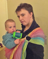 babywearing with a ring sling